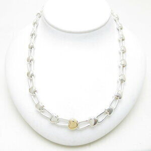 Tiffany Heart Link Necklace Silver Pendant